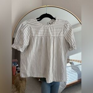 Madewell striped babydoll shirt size xs